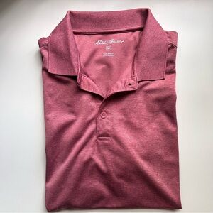 Eddie Bauer Red Polo Shirt Classic Style size M.